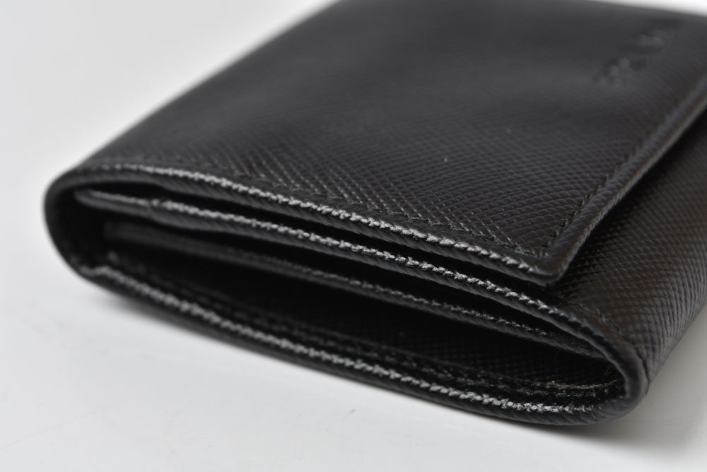 プラダ コインケース/小銭入れ PRADA サフィアーノ レザー 2MM287 ブラック コインパース/小銭入れ メンズ/レディース【中古】