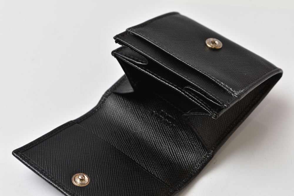 プラダ コインケース/小銭入れ PRADA サフィアーノ レザー 2MM287 ブラック コインパース/小銭入れ メンズ/レディース【中古】