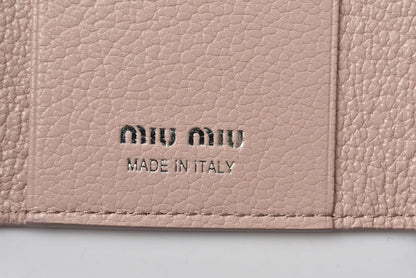 ミュウミュウ キーケース miu miu 6連キーケース マドラスパール 5PG222 レザー OPALE/ピンク系 キーホルダー レディース【中古】