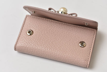 ミュウミュウ キーケース miu miu 6連キーケース マドラスパール 5PG222 レザー OPALE/ピンク系 キーホルダー レディース【中古】