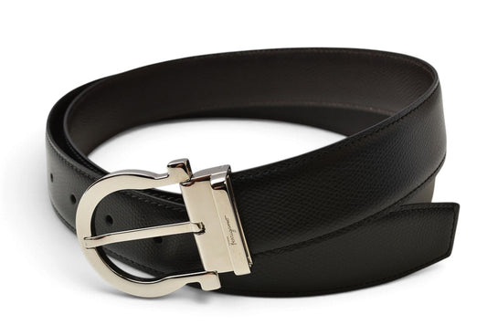 サルヴァトーレフェラガモ ベルト レザー Salvatore Ferragamo リバーシブル フリーサイズ ブラック/ブラウン【中古】