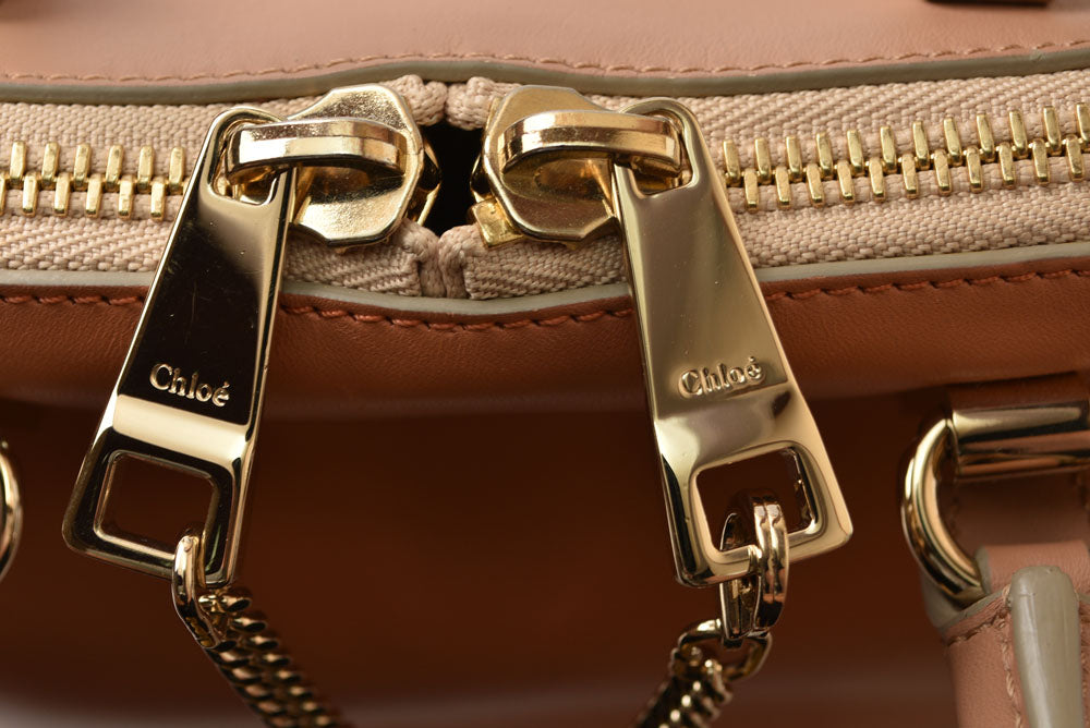 クロエ Chloe ベイリー 2WAYバッグ 3S0171 ハンドバッグ ショルダーバッグ 斜め掛け レザー ウェットサンド/コーラルリーフ レディース【中古】