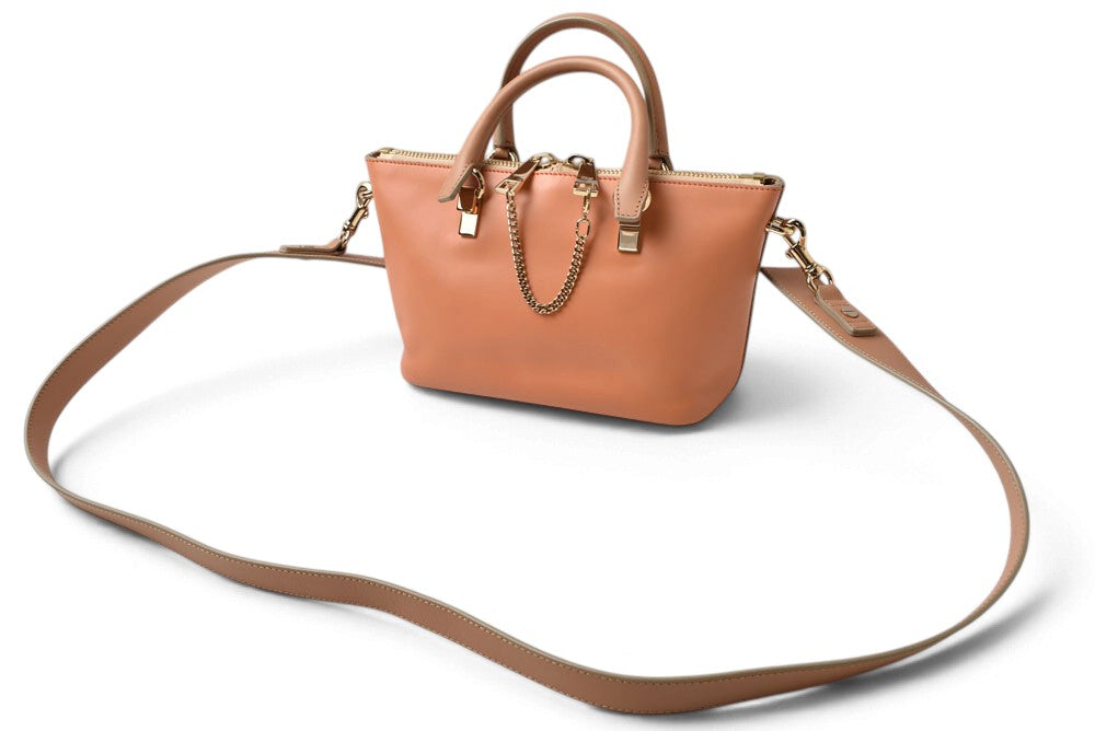 クロエ Chloe ベイリー 2WAYバッグ 3S0171 ハンドバッグ ショルダーバッグ 斜め掛け レザー ウェットサンド/コーラルリーフ レディース【中古】