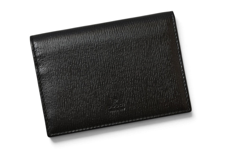 グッチ カードケース 名刺入れ パスケース GUCCI レザー ブラック 黒 メンズ レディース 【中古】