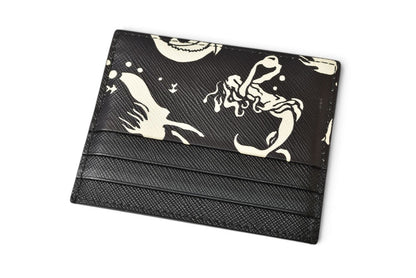 プラダ カードケース/名刺入れ PRADA レザー マーメイド柄 NERO/ブラック【中古】