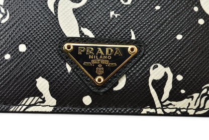 プラダ カードケース/名刺入れ PRADA レザー マーメイド柄 NERO/ブラック【中古】