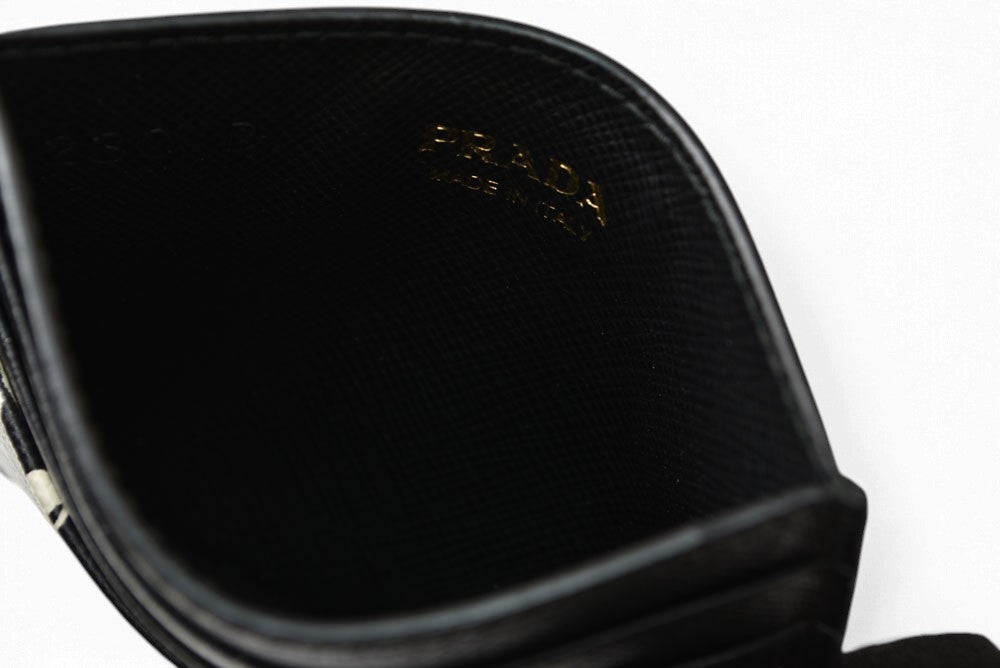 プラダ カードケース/名刺入れ PRADA レザー マーメイド柄 NERO/ブラック【中古】
