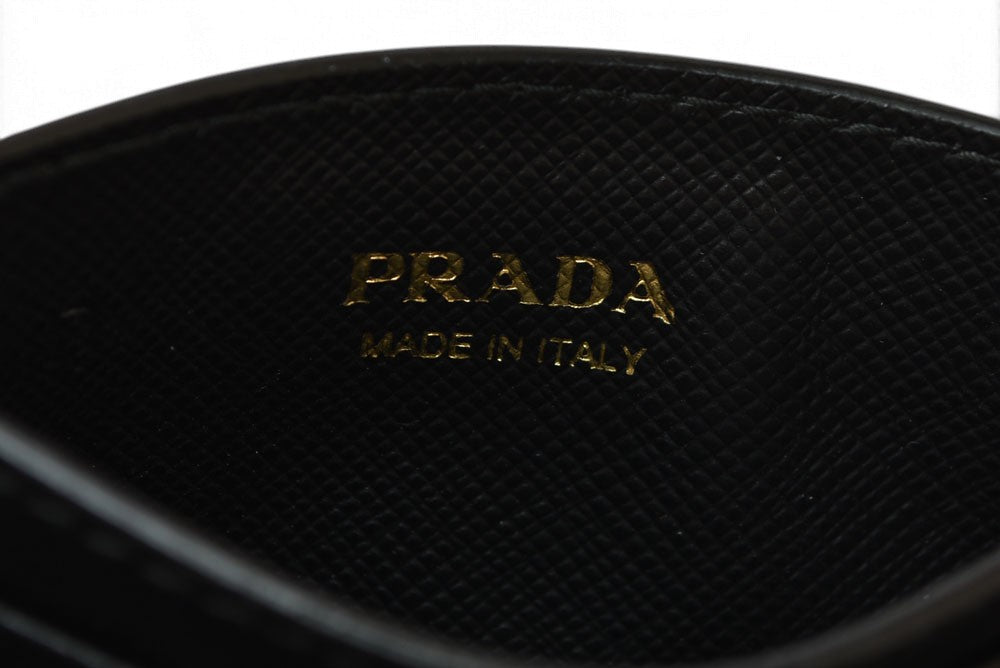 プラダ カードケース/名刺入れ PRADA レザー マーメイド柄 NERO/ブラック【中古】