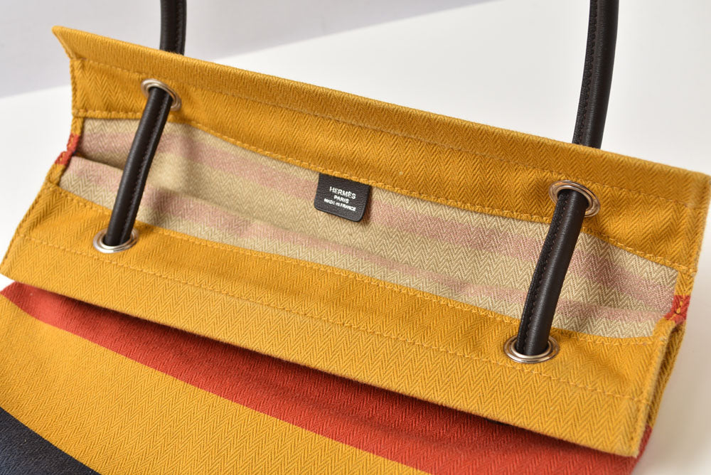 エルメス ショルダーバッグ HERMES サック アリーヌ MM トワルシェブロン スイフト ジョーヌ/オレンジ/マリン 【中古】