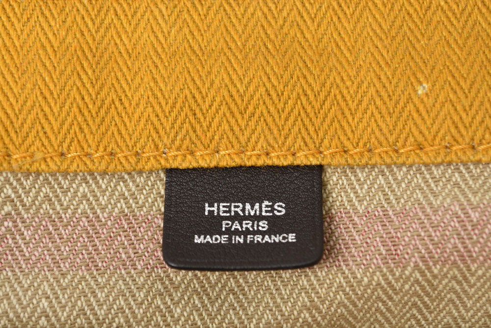 エルメス ショルダーバッグ HERMES サック アリーヌ MM トワルシェブロン スイフト ジョーヌ/オレンジ/マリン 【中古】