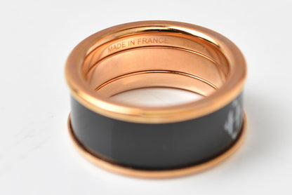 エルメス リング/指輪 HERMES ユニ MM Hディアマン ブラック/ピンクゴールド T55 メンズ/レディース【中古】