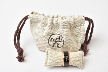 エルメス リング/指輪 HERMES ユニ MM Hディアマン ブラック/ピンクゴールド T55 メンズ/レディース【中古】