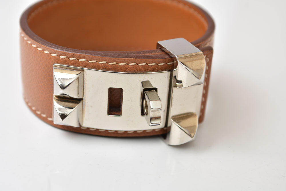 エルメス ブレスレット HERMES コリエドシアン24 #T2 バングル ブラウン/シルバー レディース/メンズ【中古】