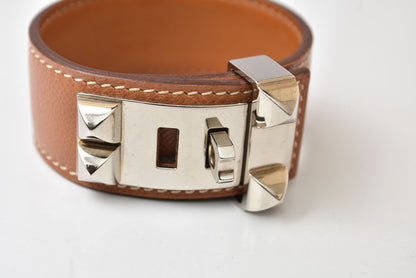 エルメス ブレスレット HERMES コリエドシアン24 #T2 バングル ブラウン/シルバー レディース/メンズ【中古】
