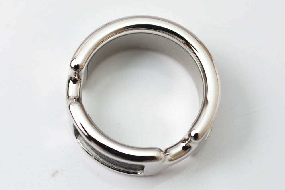 エルメス リング/指輪 オランプPM HERMES レザー/メタル Mサイズ ブラック/シルバー アクセサリー【中古】