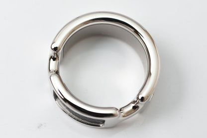 エルメス リング/指輪 オランプPM HERMES レザー/メタル Mサイズ ブラック/シルバー アクセサリー【中古】