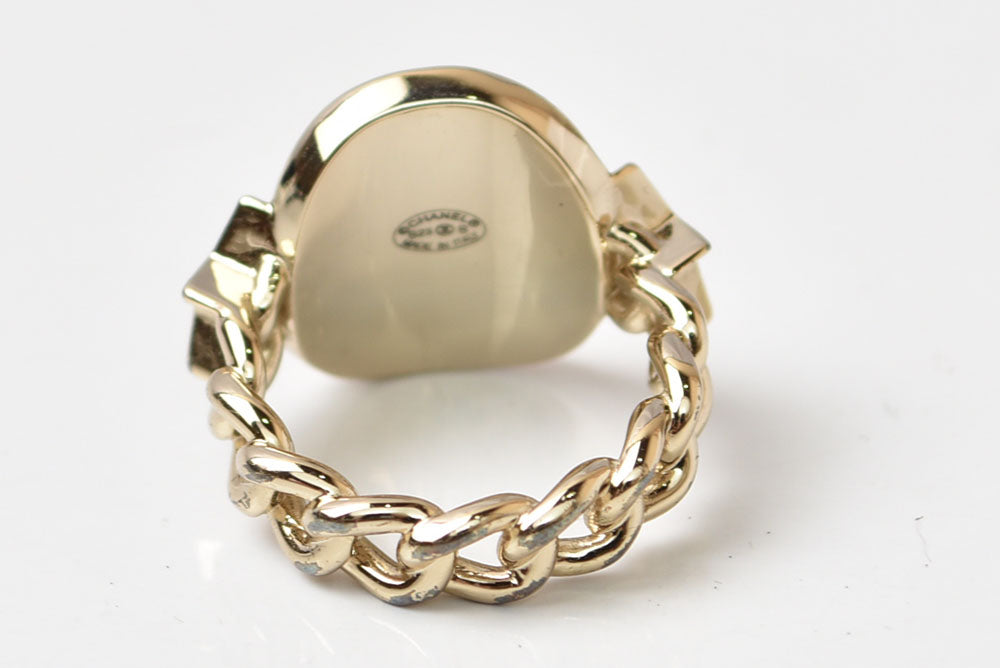 シャネル リング/指輪 CHANEL シャネル ココマーク/スター ラインストーン GP ゴールド レディース【中古】