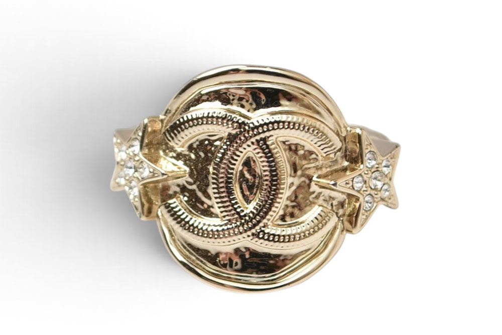 シャネル リング/指輪 CHANEL シャネル ココマーク/スター ラインストーン GP ゴールド レディース【中古】