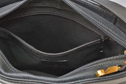ロエベ ショルダーバッグ ヴィンテージ LOEWE アナグラム バッグ レザー ロゴ/ブラック【中古】