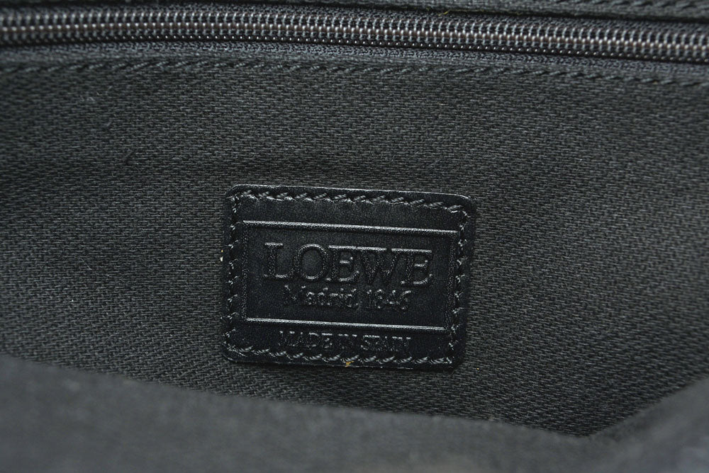 ロエベ ショルダーバッグ ヴィンテージ LOEWE アナグラム バッグ レザー ロゴ/ブラック【中古】