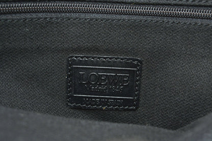 ロエベ ショルダーバッグ ヴィンテージ LOEWE アナグラム バッグ レザー ロゴ/ブラック【中古】