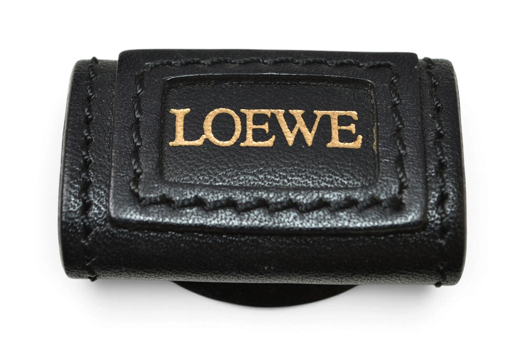 ロエベ ショルダーバッグ ヴィンテージ LOEWE アナグラム バッグ レザー ロゴ/ブラック【中古】