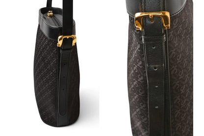 ロエベ ショルダーバッグ ヴィンテージ LOEWE アナグラム バッグ レザー ロゴ/ブラック【中古】