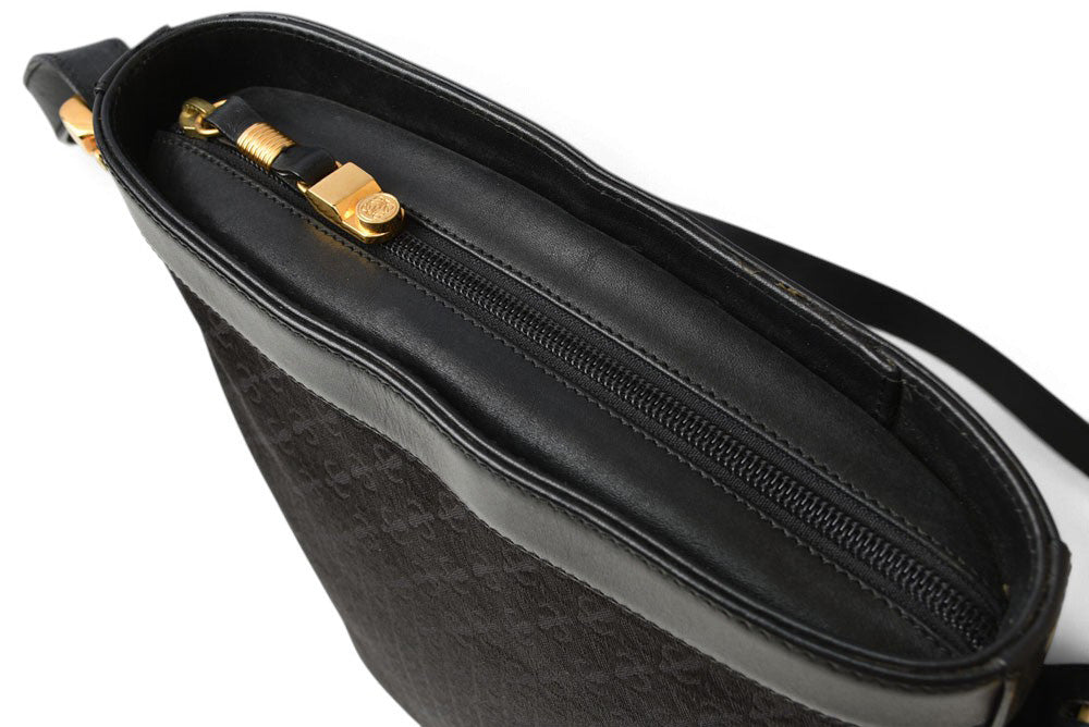 ロエベ ショルダーバッグ ヴィンテージ LOEWE アナグラム バッグ レザー ロゴ/ブラック【中古】