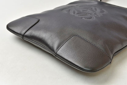 ロエベ ショルダーバッグ LOEWE ヴィンテージ アナグラム カーフスキン ブラック メンズ 斜め掛け【中古】