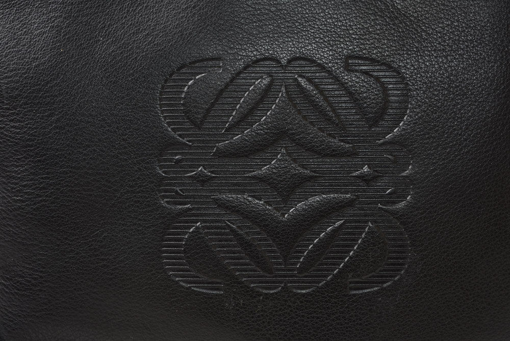 ロエベ ショルダーバッグ LOEWE ヴィンテージ アナグラム カーフスキン ブラック メンズ 斜め掛け【中古】