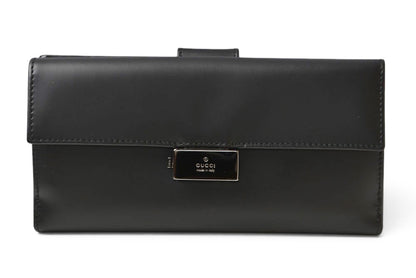 グッチ 財布 GUCCI 長財布 ヴィンテージ レザー ブラック 035.2067 【中古】