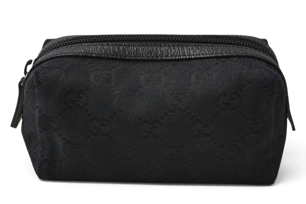 グッチ ポーチ GUCCI GGキャンバス 化粧ポーチ/コスメポーチ GGブラック/ブラック 29596【中古】