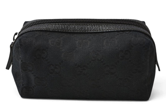 グッチ ポーチ GUCCI GGキャンバス 化粧ポーチ/コスメポーチ GGブラック/ブラック 29596【中古】