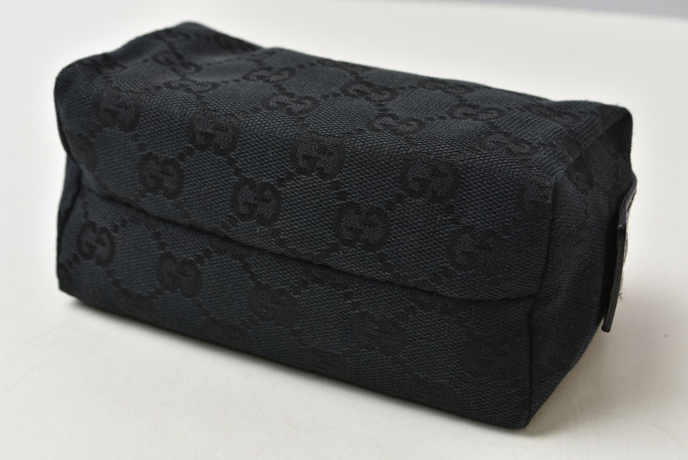 グッチ ポーチ GUCCI GGキャンバス 化粧ポーチ/コスメポーチ GGブラック/ブラック 29596【中古】