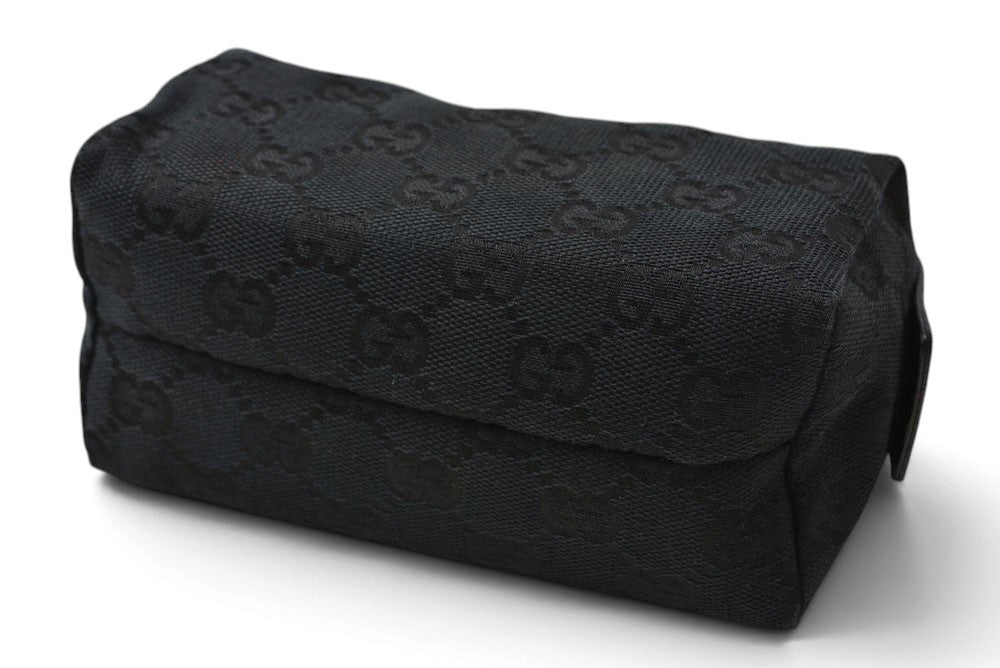 グッチ ポーチ GUCCI GGキャンバス 化粧ポーチ/コスメポーチ GGブラック/ブラック 29596【中古】