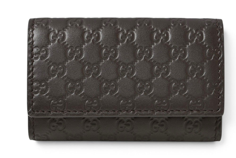 グッチ 未使用 キーケース/キーホルダー GUCCI 6連 マイクログッチシマ ユニセックス ダークブラウン アウトレット【中古】