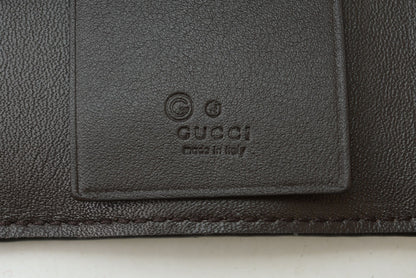 グッチ 未使用 キーケース/キーホルダー GUCCI 6連 マイクログッチシマ ユニセックス ダークブラウン アウトレット【中古】