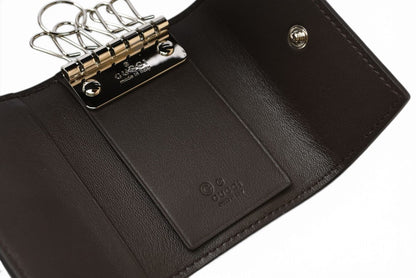 グッチ 未使用 キーケース/キーホルダー GUCCI 6連 マイクログッチシマ ユニセックス ダークブラウン アウトレット【中古】