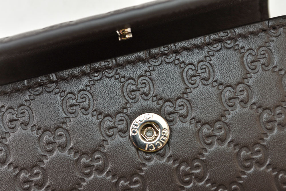 グッチ 未使用 キーケース/キーホルダー GUCCI 6連 マイクログッチシマ ユニセックス ダークブラウン アウトレット【中古】