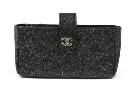 シャネル ポーチ/カードケース/コインケース CHANEL レザー ブラック【中古】