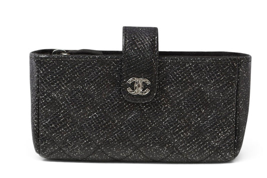 シャネル ポーチ/カードケース/コインケース CHANEL レザー ブラック【中古】