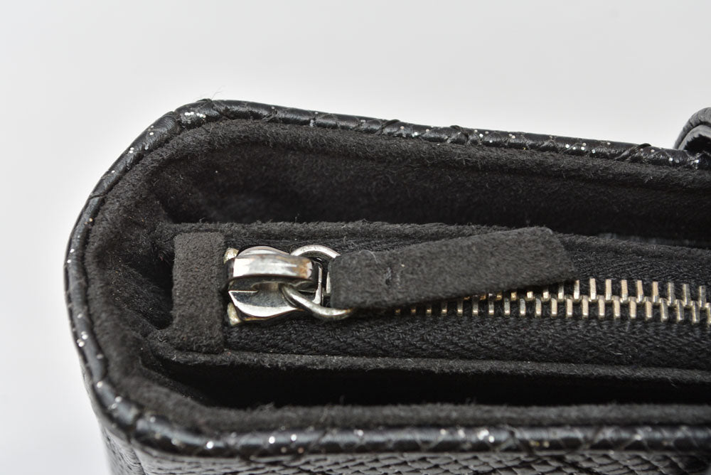 シャネル ポーチ/カードケース/コインケース CHANEL レザー ブラック【中古】
