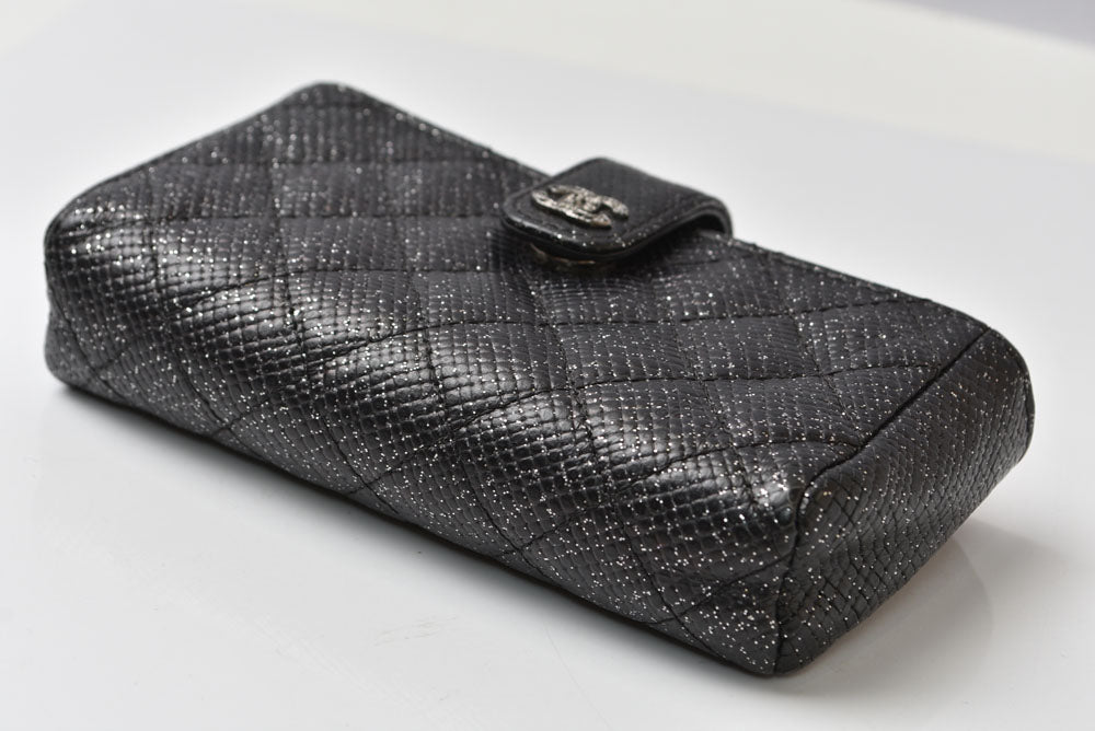 シャネル ポーチ/カードケース/コインケース CHANEL レザー ブラック【中古】