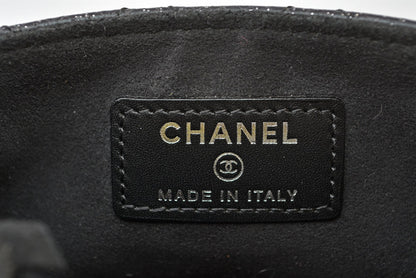 シャネル ポーチ/カードケース/コインケース CHANEL レザー ブラック【中古】