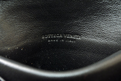 ボッテガヴェネタ コインケース/小銭入れ BOTTEGA VENETA スクエア コインパース イントレチャート レザー ブラック メンズ レディース 【中古】
