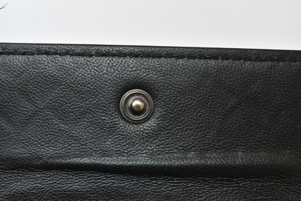 ボッテガヴェネタ コインケース/小銭入れ BOTTEGA VENETA スクエア コインパース イントレチャート レザー ブラック メンズ レディース 【中古】