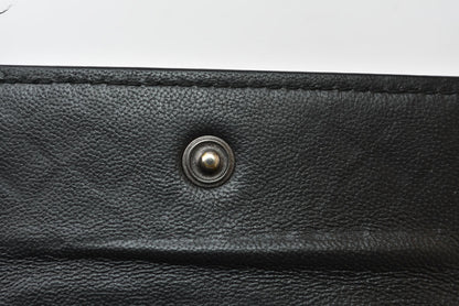 ボッテガヴェネタ コインケース/小銭入れ BOTTEGA VENETA スクエア コインパース イントレチャート レザー ブラック メンズ レディース 【中古】