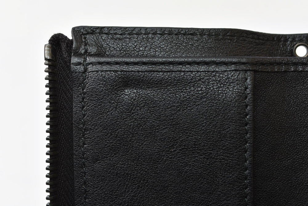 ボッテガヴェネタ キーケース BOTTEGA VENETA L字ファスナー イントレチャート 4連 レザー ブラック メンズ/レディース【中古】