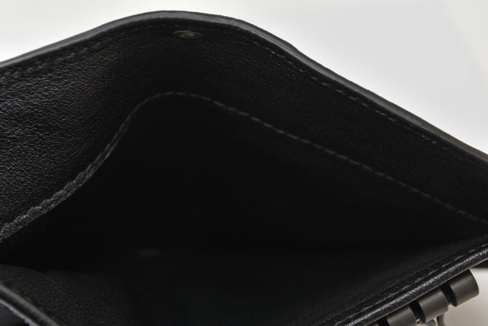 ボッテガヴェネタ キーケース BOTTEGA VENETA L字ファスナー イントレチャート 4連 レザー ブラック メンズ/レディース【中古】