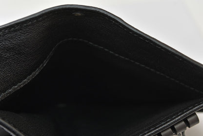 ボッテガヴェネタ キーケース BOTTEGA VENETA L字ファスナー イントレチャート 4連 レザー ブラック メンズ/レディース【中古】